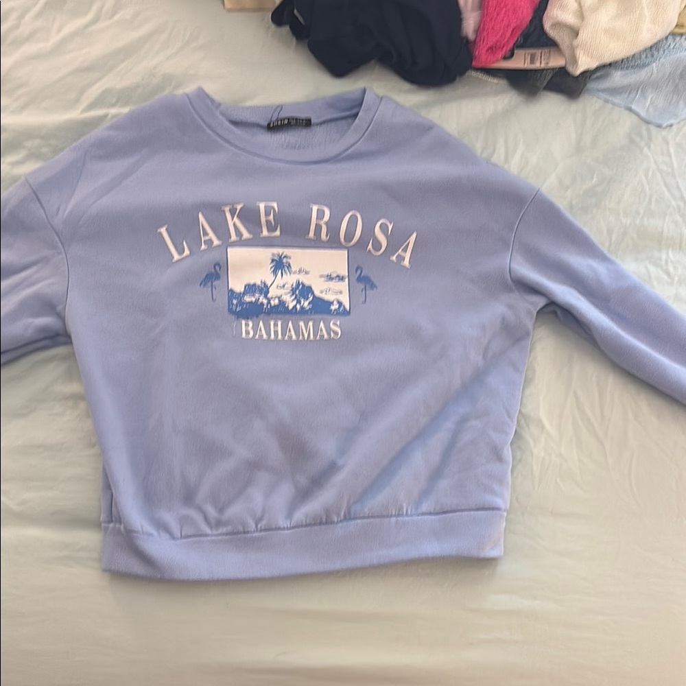 SHEIN Light Blue Graphic Sweater